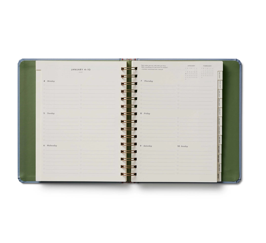 Rifle Paper Co - Agenda Semanal 26 -27 Covered Spiral Paisley B5 (17,1 × 21 cm)