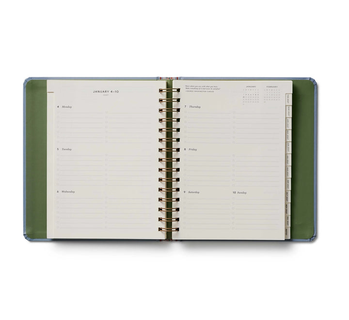 Rifle Paper Co - Agenda Semanal 26 -27 Covered Spiral Paisley B5 (17,1 × 21 cm)