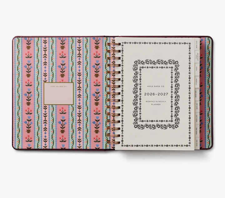 Rifle Paper Co - Agenda Semanal 26 -27 Covered Spiral Book Club B5 (17,1 × 21 cm)