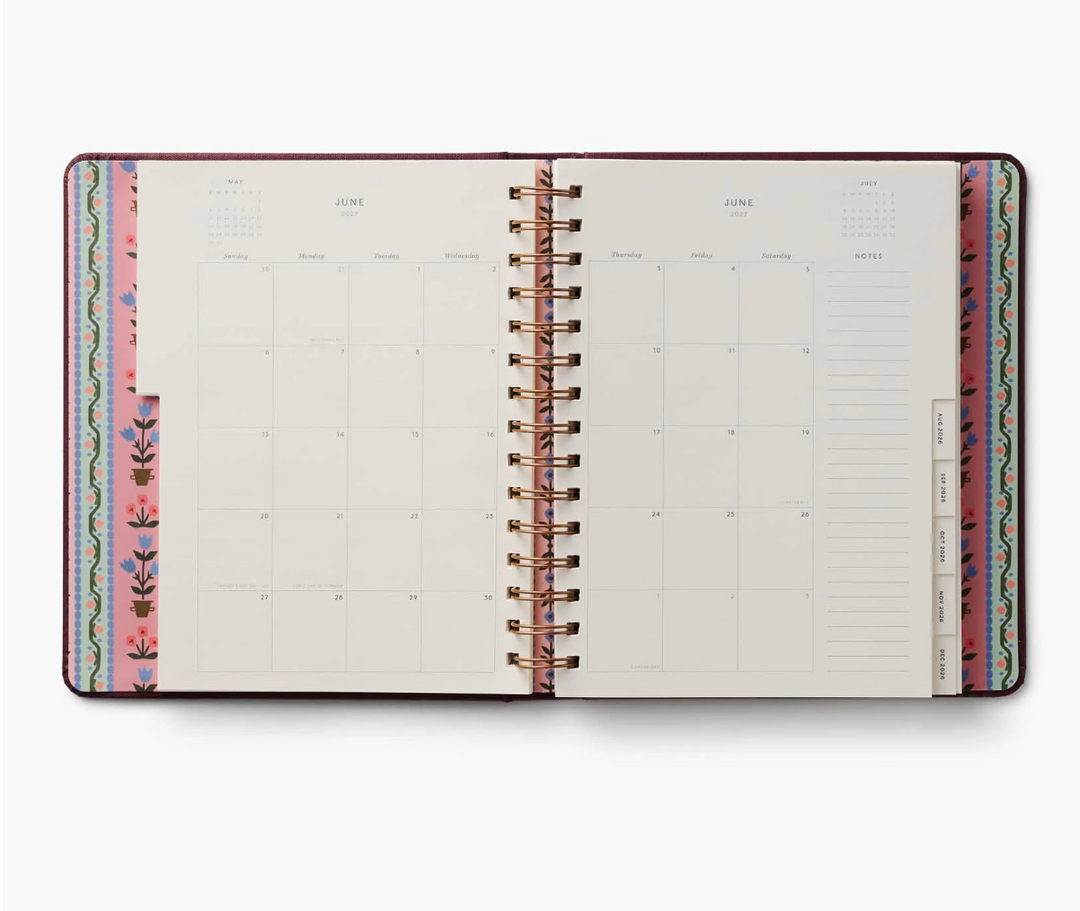 Rifle Paper Co - Agenda Semanal 26 -27 Covered Spiral Book Club B5 (17,1 × 21 cm)