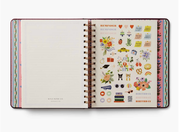 Rifle Paper Co - Agenda Semanal 26 -27 Covered Spiral Book Club B5 (17,1 × 21 cm)