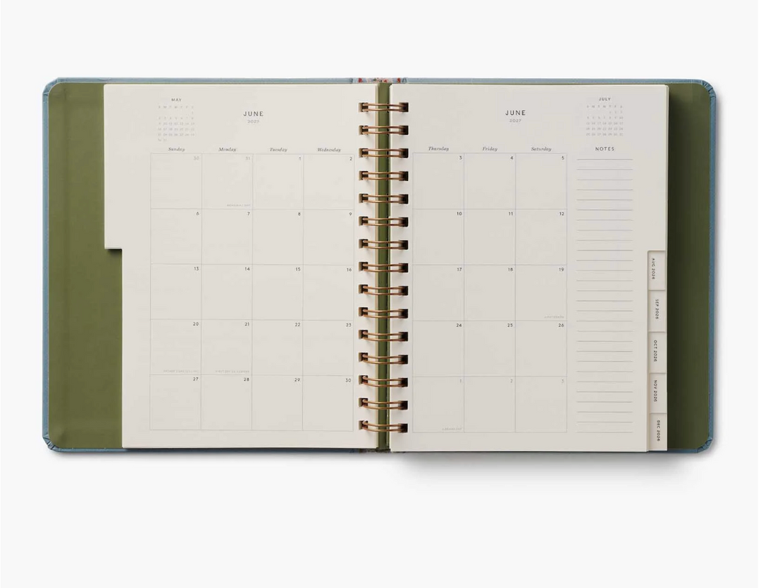 Rifle Paper Co - Agenda Semanal 26 -27 Covered Spiral Paisley B5 (17,1 × 21 cm)