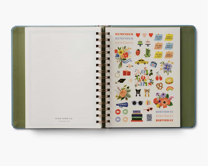 Rifle Paper Co - Agenda Semanal 26 -27 Covered Spiral Paisley B5 (17,1 × 21 cm)