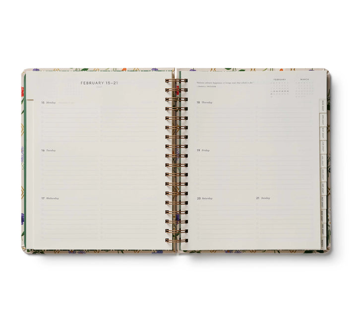 Rifle Paper Co - Agenda Semanal 26 -27 Spiral Garden Study A4 (21,6 × 25,4 cm)