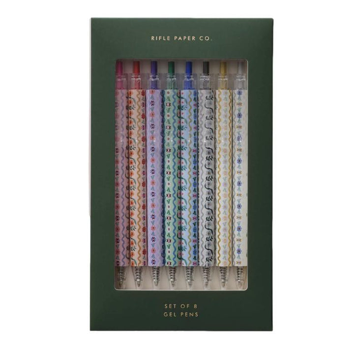 Rifle Paper Co - Delphine Gel Pen - Set of 8 Assorted Pens (18.4 cm)