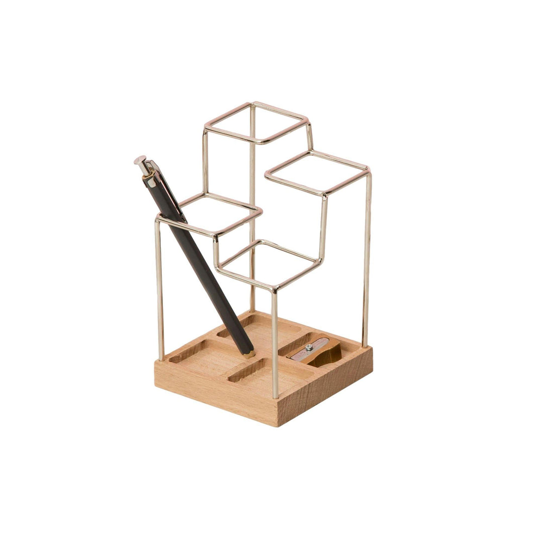 Block Design – Sketch Desk Tidy – Organizador de escritorio Plateado (12 x 8 cm)