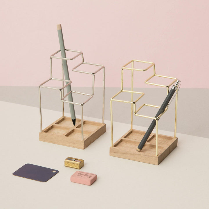 Block Design – Sketch Desk Tidy – Desk organizer Silver (12 x 8 cm)