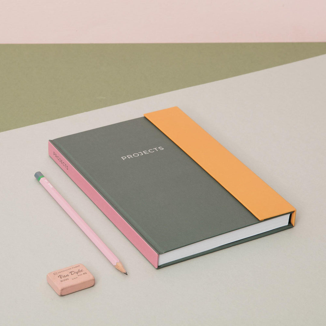 Block Design – A5 Sticky Tab Notebook Projects – Cuaderno cuadriculado A5 (21 x 14,8 cm)