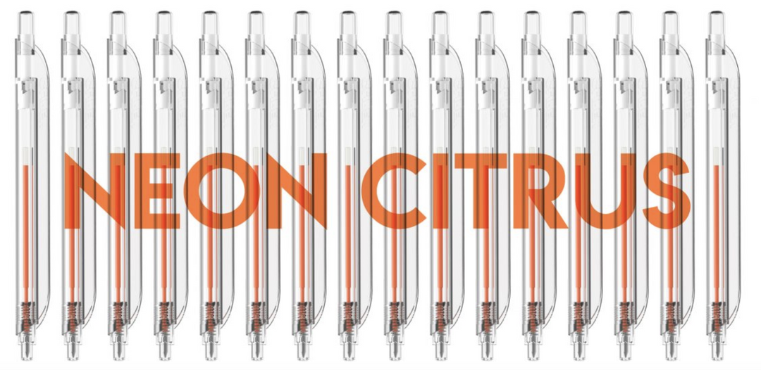 Clipen – Neon Citrus – Two Ballpoint Refills 0.7mm Neon Orange