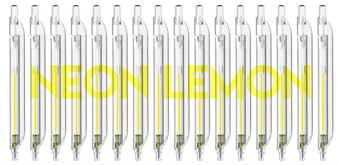 Clipen – Neon Lemon – Two Neon Yellow 0.7mm Ballpoint Refills