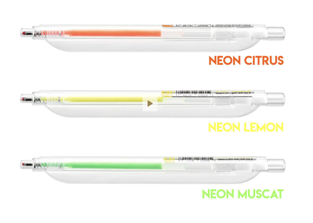 Clipen – Neon Lemon – Two Neon Yellow 0.7mm Ballpoint Refills