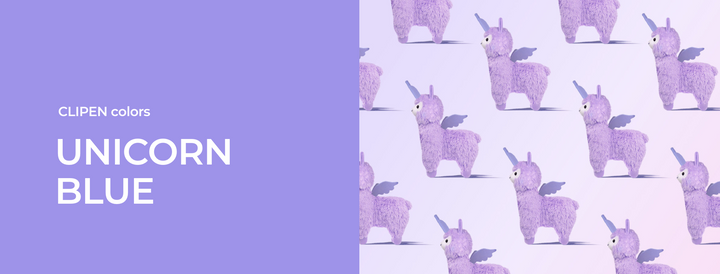 Clipen – Unicorn Blue – Stylo à bille et clip (14,7 cm)
