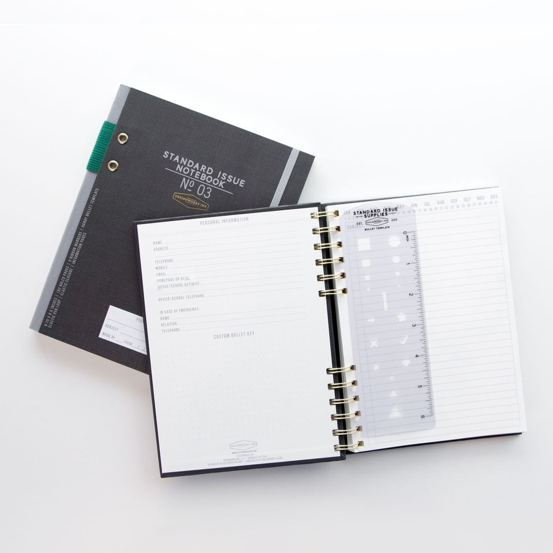 Designworks Ink Standard Issue Notebook No. 12 Black Cuaderno Plan