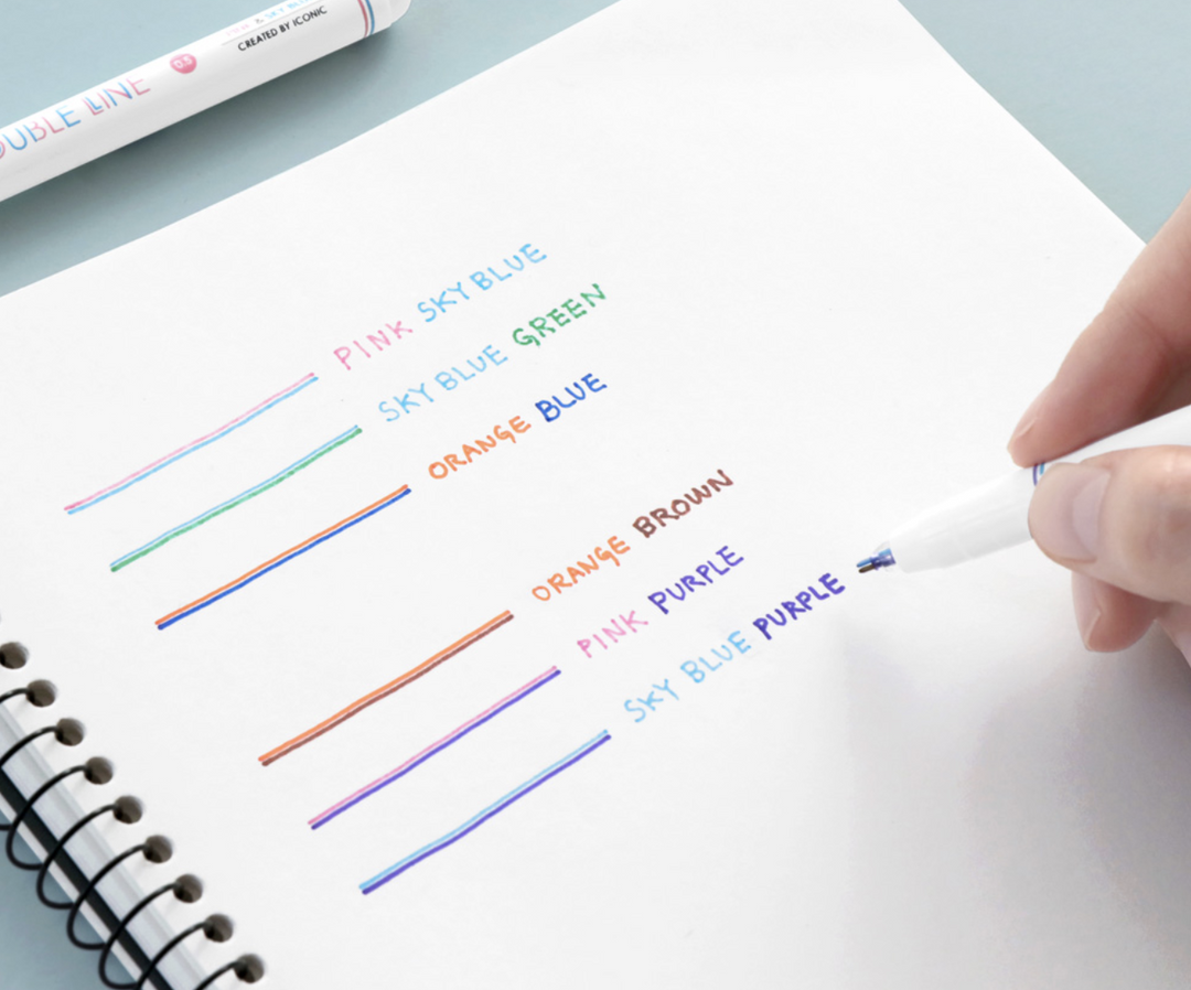 Iconic – Double Line Pen Forest – Set de 3 Rotuladores doble punta (13,5cm)