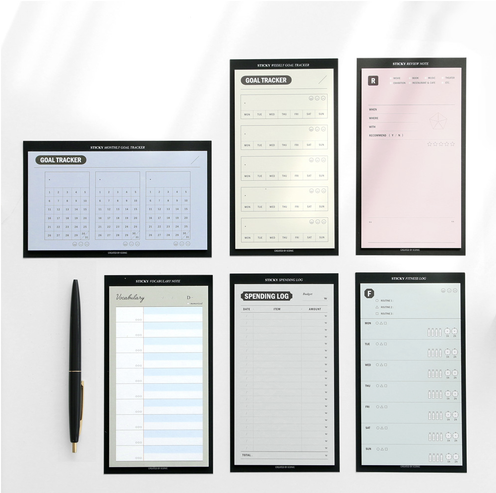 Iconic – Sticky pad Review Notes – Notas adhesivas de evaluación (14,5 x 8 cm)