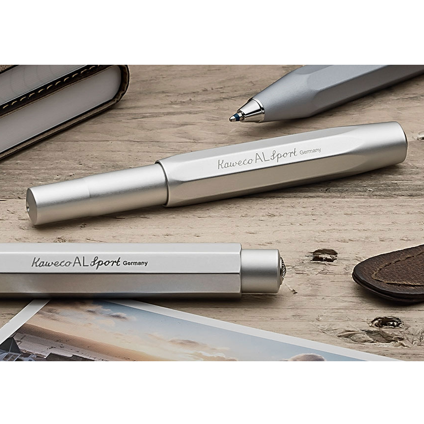 Kaweco - AL Sport Aluminum - Gray Retractable Ballpoint Pen (10 cm)