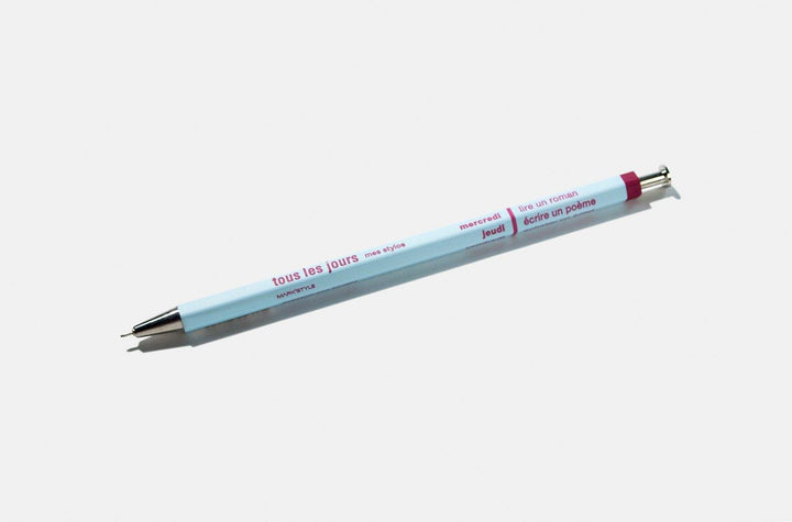 Mark's - Days Pastel Colors - Wooden Retractable Ballpoint Pen (15.3cm)