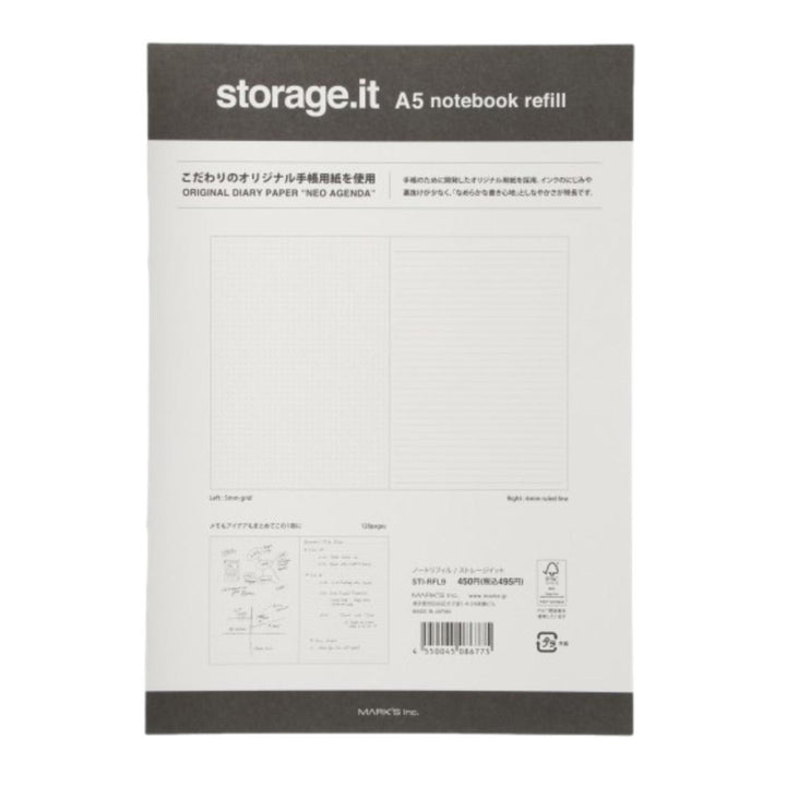 Mark's – Storage.it Refill– Refill Dotted Mesh + Ruled A5 (21.7 x 16.5 cm)