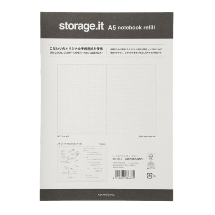 Mark’s – Storage.it Refill– Recambio Malla de Puntos + Rayado A5 (21,7 x 16,5 cm)