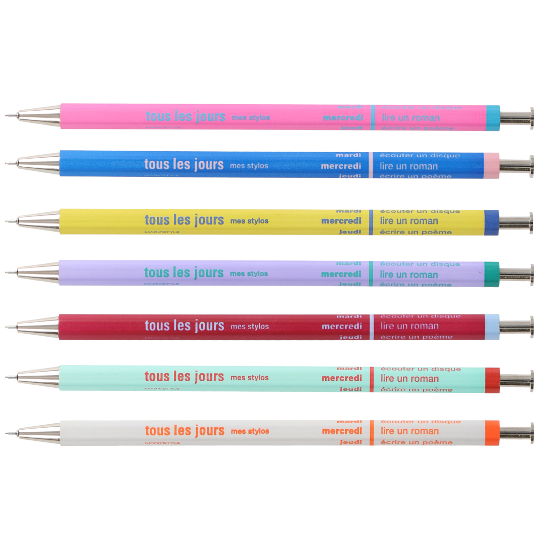 Mark's - Days NEW Colors - Bolígrafo retráctil de madera (15,3cm)