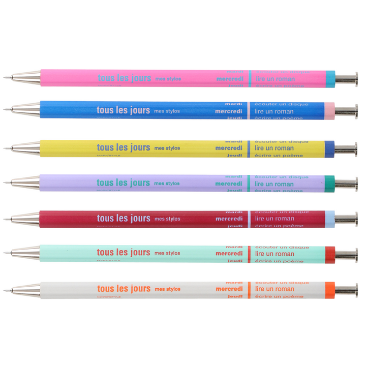 Mark's - Days NEW Colors - Bolígrafo retráctil de madera (15,3cm)