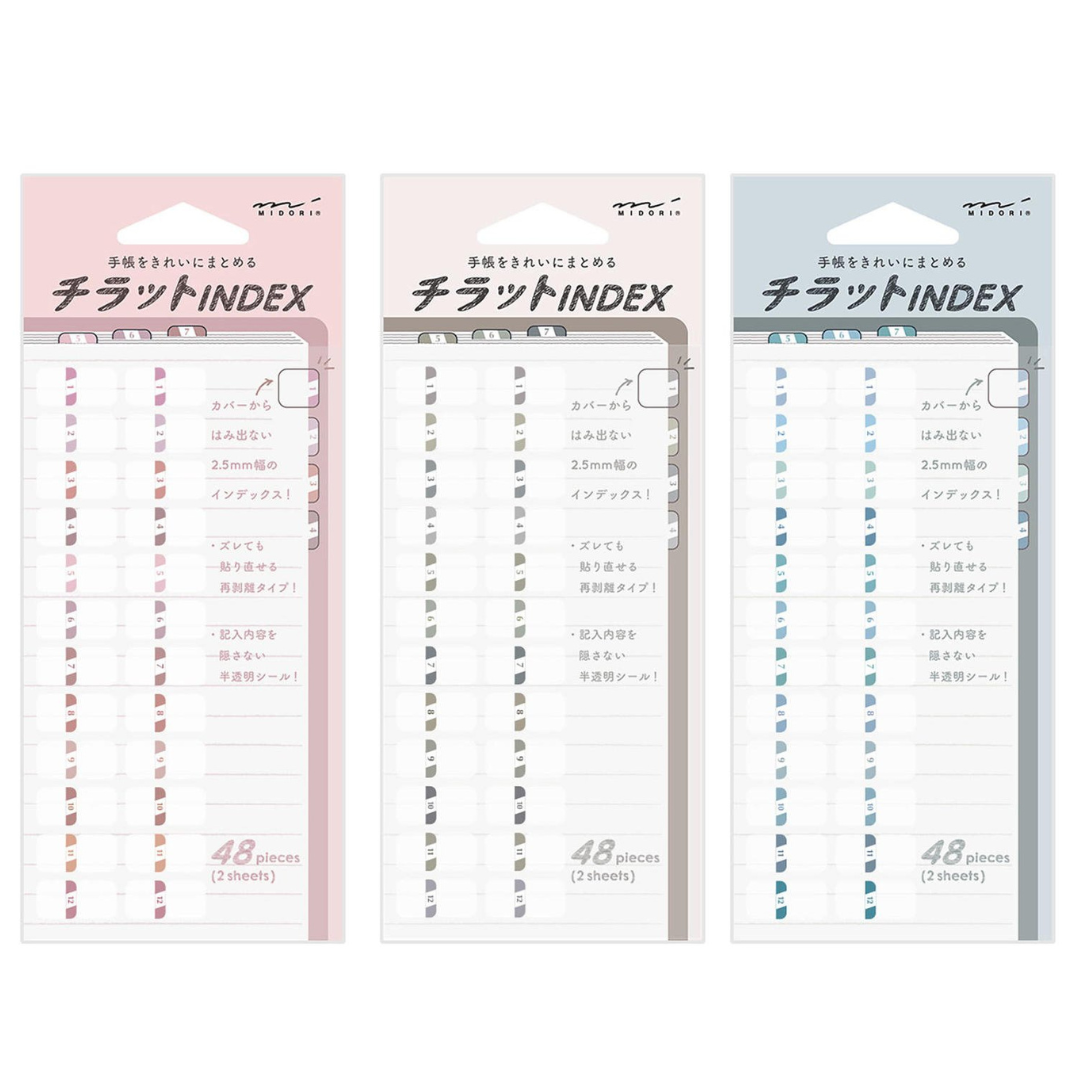 Midori - Index Label Chiratto Numbers - Marcadores adhesivos para índices (1,9 x 2 cm)