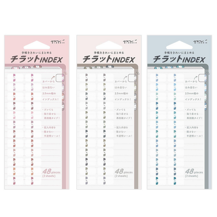 Midori - Index Label Chiratto Numbers - Adhesive Index Markers (1.9 x 2 cm)
