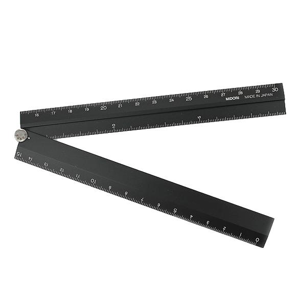 Midori – Aluminum Mutiple Ruler – Black aluminum folding ruler (15 - 3 ...