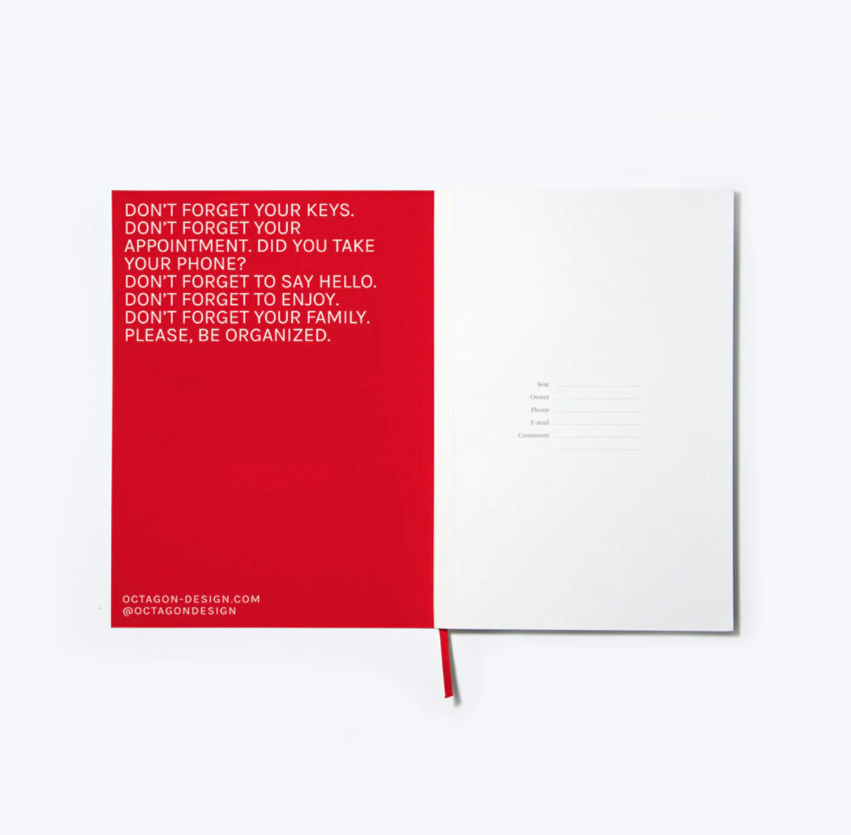 Octagon Design PL2094B Planificador Semana Vista, Color Negro, 135