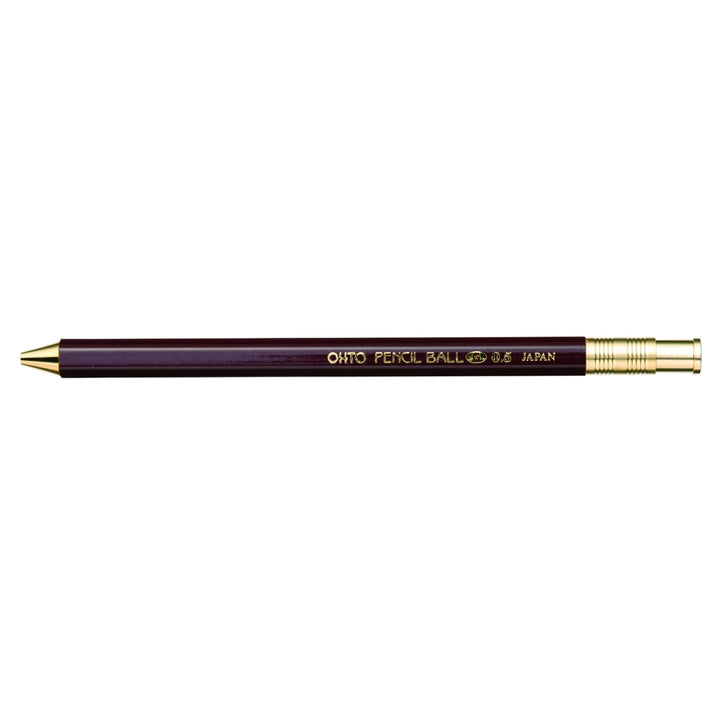 OHTO - Pencil Ball Gel- Bolígrafo 0,5 mm burdeos de tinta de gel (13,7cm)