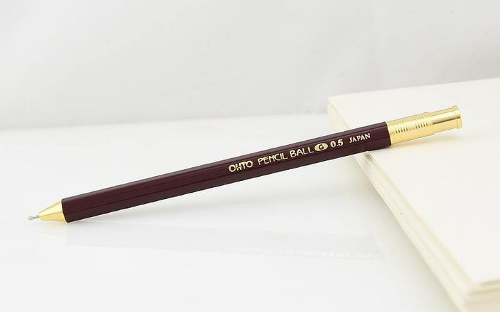 OHTO - Pencil Ball Gel- Bolígrafo 0,5 mm burdeos de tinta de gel (13,7cm)