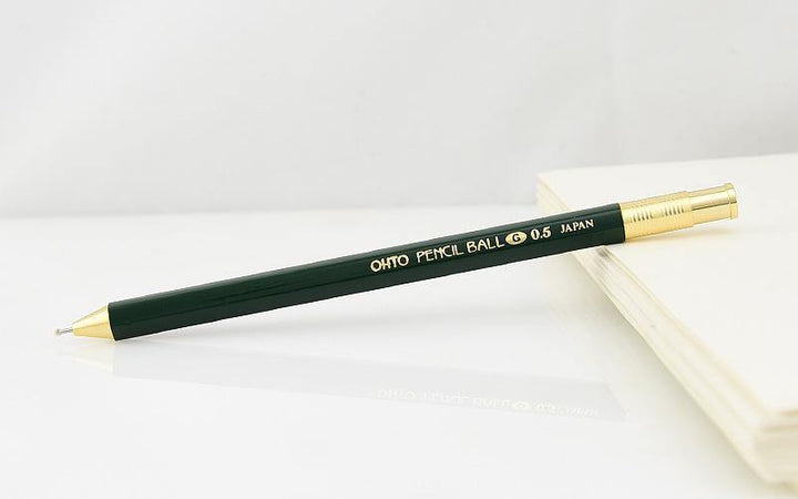 OHTO - Pencil Ball Gel- Bolígrafo 0,5 mm verde de tinta de gel (13,7cm)