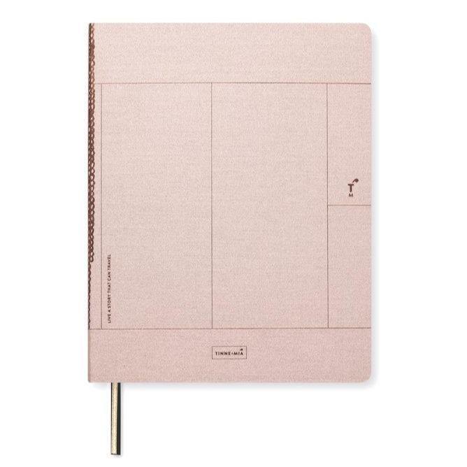 Tinne + Mia – Linen Notebook Rose Pâle – A5 lined and dotted notebook ...