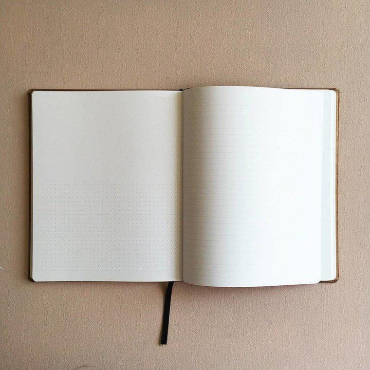 Tinne + Mia – Linen Notebook Rose Pâle – Cuaderno rayado y puntos A5 (18 x 22,5 cm)