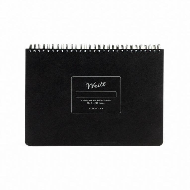 Write Notepads &amp; Co – Landscape Notebook Black – Ruled Notebook B5 (17.8 x 25.4cm)