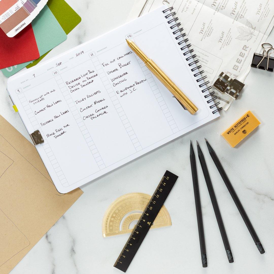 Write Notepads &amp; Co – Weekly planner Black – Weekly planner B5 (17.8 x 25.4cm)