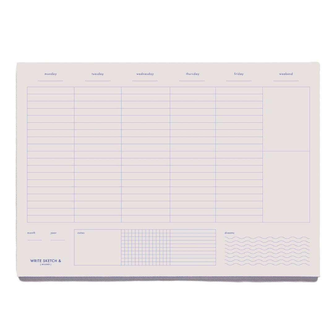 Write Sketch &amp; - Weekly Planner – Blue Weekly Planner A4 (21x 30 cm)