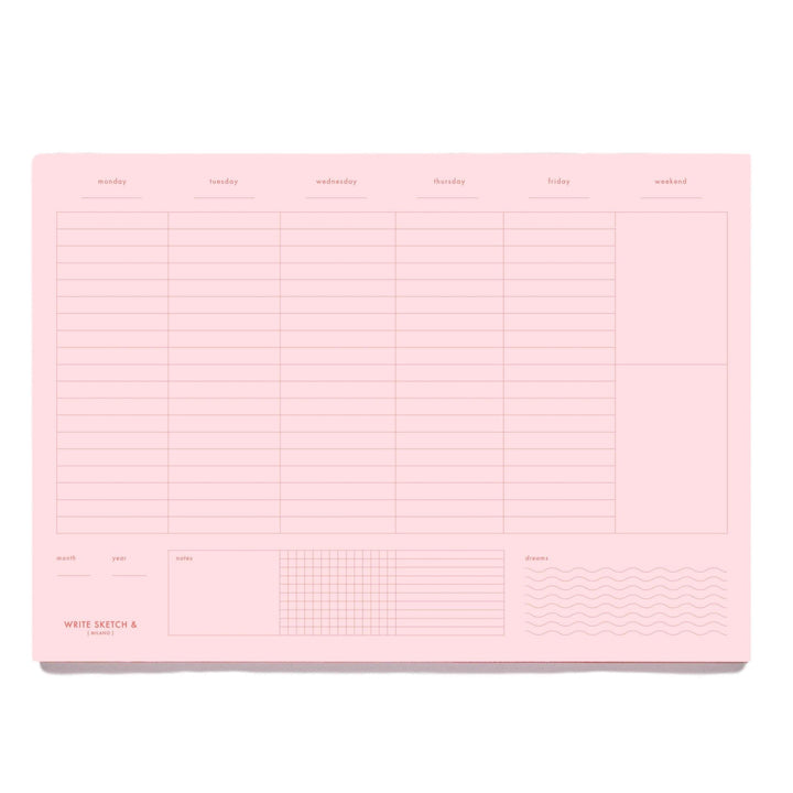 Write Sketch & - Weekly Planner – Planificador Semanal Rosa A4 (21x 30 cm)