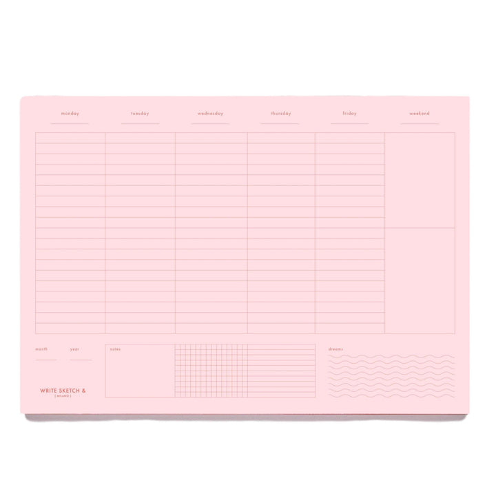 Write Sketch & - Weekly Planner – Planificador Semanal Rosa A4 (21x 30 cm)